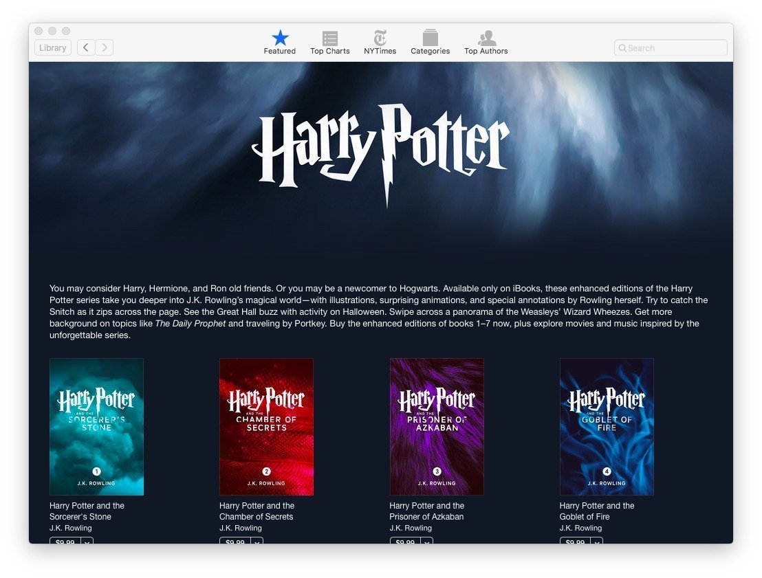 harry potter enhanced ibooks download